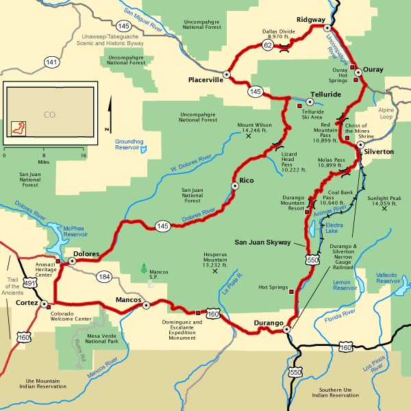 San Juan Skyway map